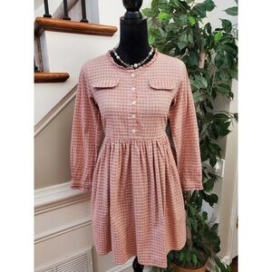 Manipulation Ruth Womens Orange White Striped Button Front Sheath Dress Size M